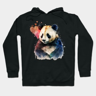 A nice Panda with red heart Hoodie